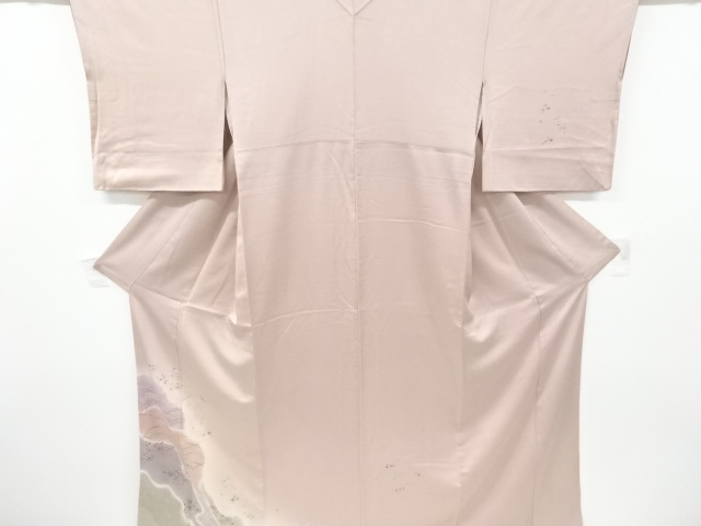 JAPANESE KIMONO / VINTAGE HOMONGI / MIST & BRANCH FLOWER